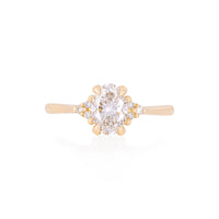 Dewlight 1ct Lab-Grown Diamond Oval Engagement Ring - 14k Gold Polished Band