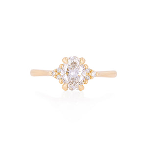 Dewlight 1ct Lab-Grown Diamond Oval Engagement Ring - 14k Gold Polished Band