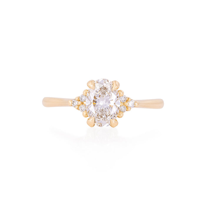 Dewlight 1ct Lab-Grown Diamond Oval Engagement Ring - 14k Gold Polished Band