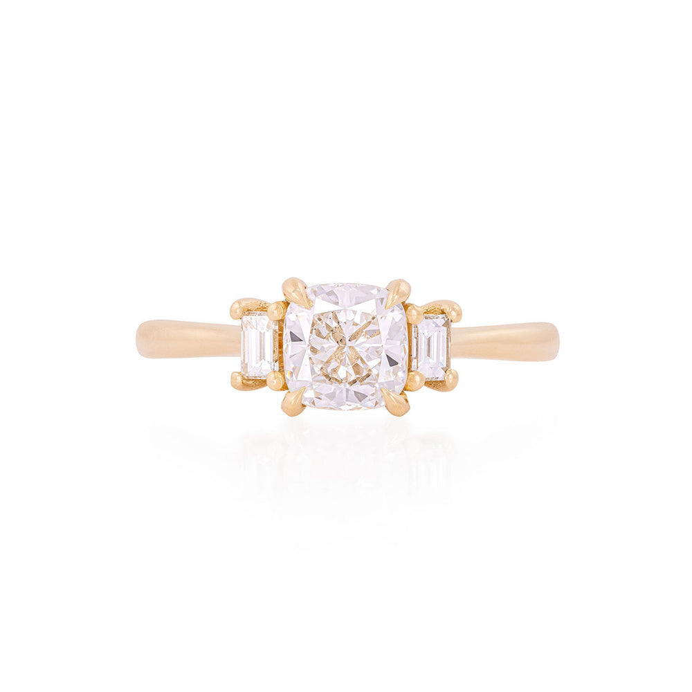 Georgian 1ct Lab-Grown Diamond Engagement Ring - 14k Gold Polished Band