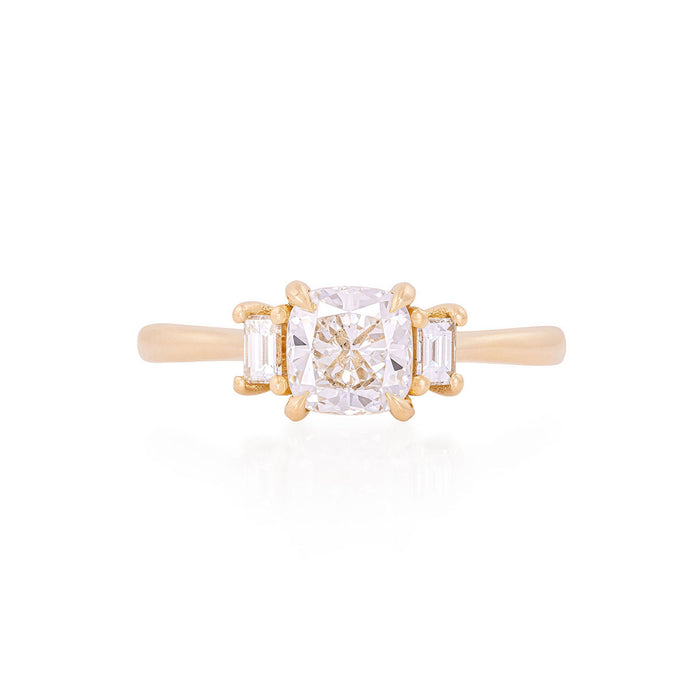 Georgian 1ct Lab-Grown Diamond Engagement Ring - 14k Gold Polished Band