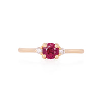 Love is All - 14k Polished Gold Ruby and Diamond Ring