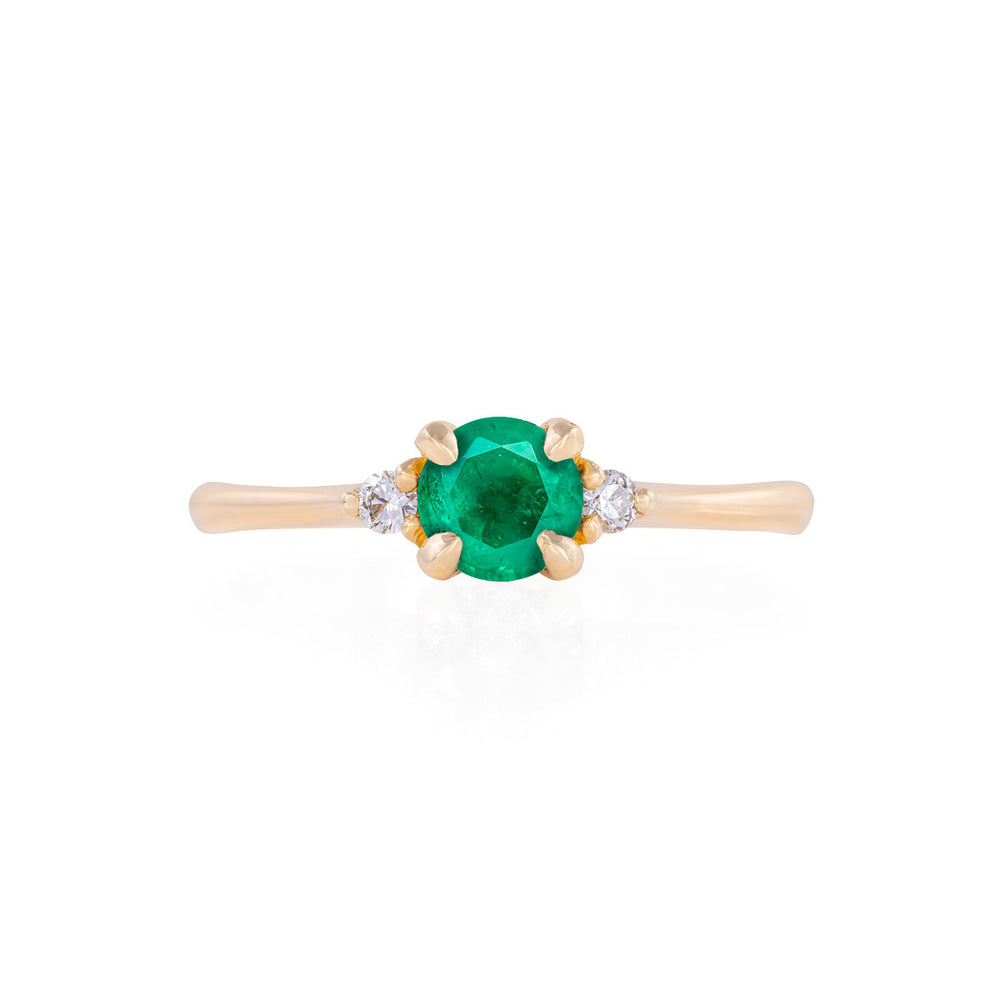 Love is All 0.5ct Emerald Engagement Ring - 14k Gold Polished Band