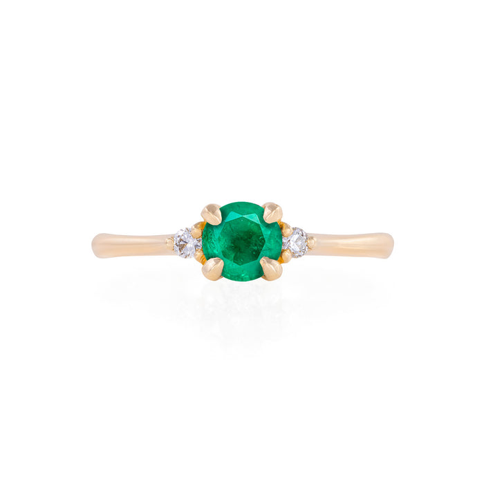 Love is All 0.5ct Emerald Engagement Ring - 14k Gold Polished Band