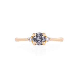 Love is All 0.5ct Grey Diamond Engagement Ring - 14k Gold Polished Band