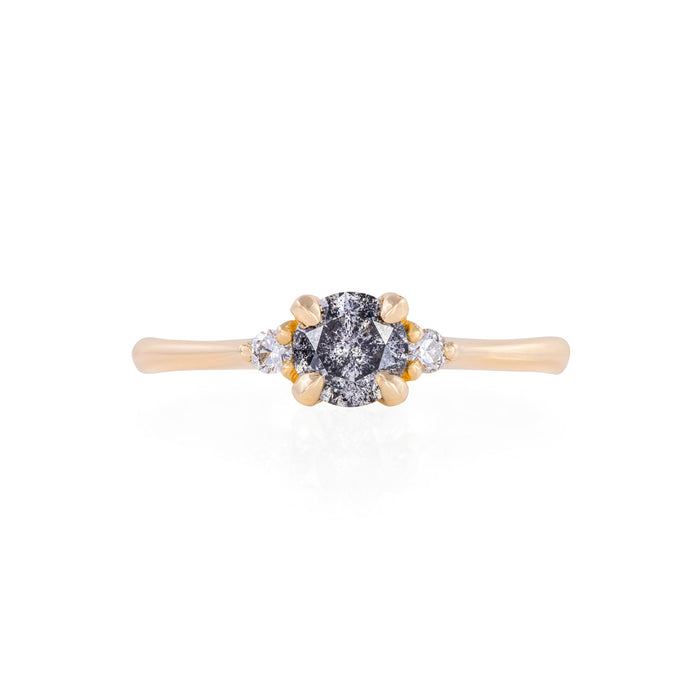Love is All 0.5ct Grey Diamond Engagement Ring - 14k Gold Polished Band