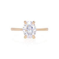 Moonlight 1.4ct Lab-Grown Oval Diamond Engagement Ring - Classic Setting 14k Gold Polished Band