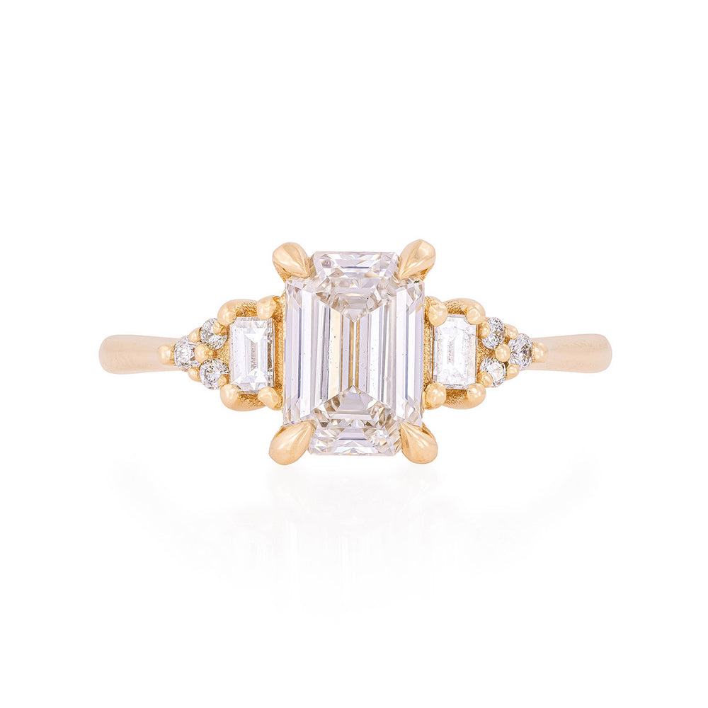Victorian Lab-Grown Diamond Engagement Ring - 14k Gold Polished Band