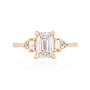 Victorian Lab-Grown Diamond Engagement Ring - 14k Gold Polished Band