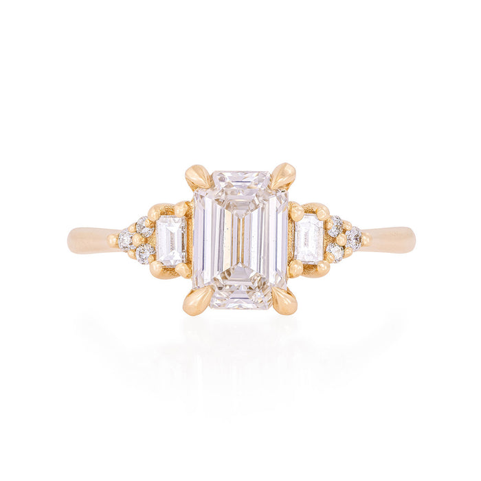 Victorian Lab-Grown Diamond Engagement Ring - 14k Gold Polished Band