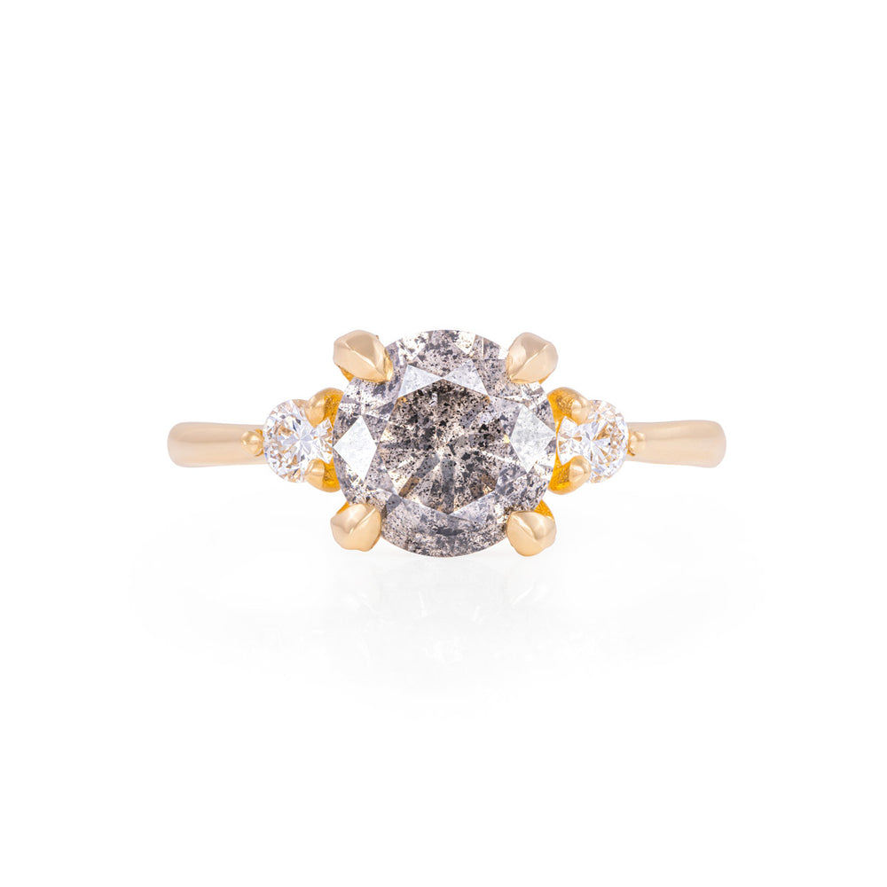 You, Me & Magic 2ct Grey Diamond Engagement Ring - 14k Gold Polished Band