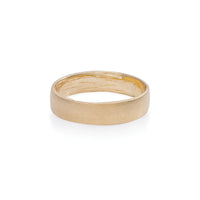 Hawthorn Bark Men's Wedding Ring - 14k Polished Gold (Wide Band)