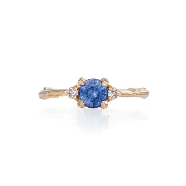 Love is All 0.5ct Blue Sapphire Engagement Ring - 14k Gold Twig Band