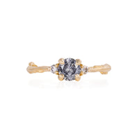 Love is All 0.5ct Grey Diamond Engagement Ring - 14k Gold Twig Band