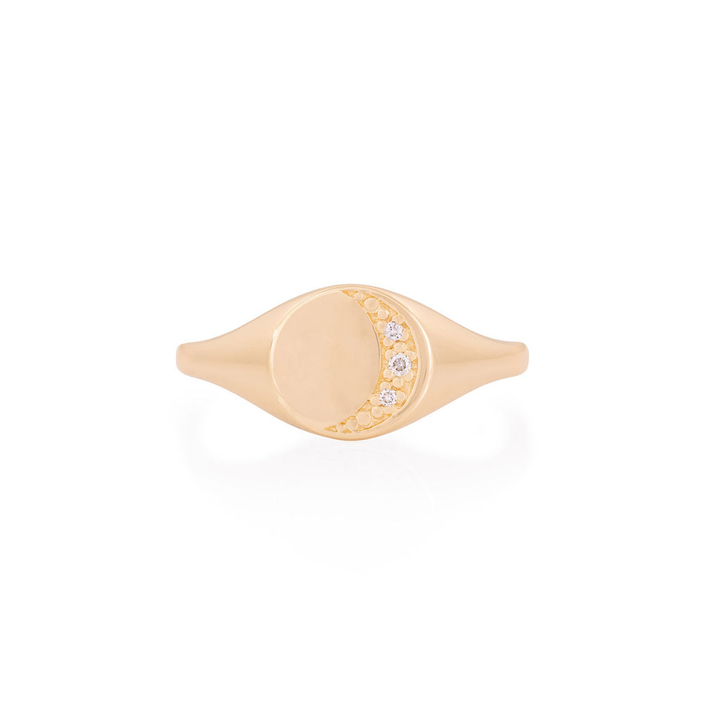 To The Moon & Back - 14k Gold Signet Ring