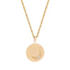 Sun, Moon & Stars - 14k Gold Disc & Diamond Necklace