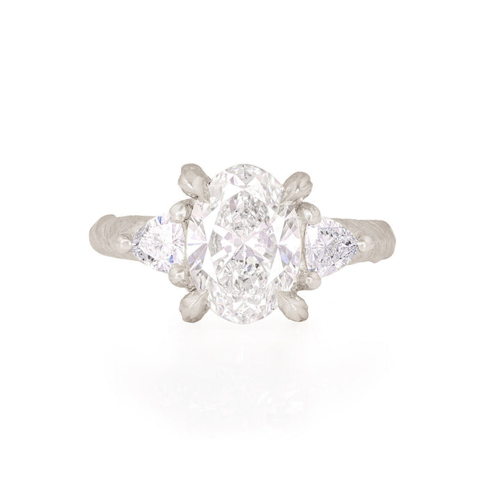 One in a Trillion 2ct Lab-Grown Oval Diamond Engagement Ring - 14k White Gold Twig Band