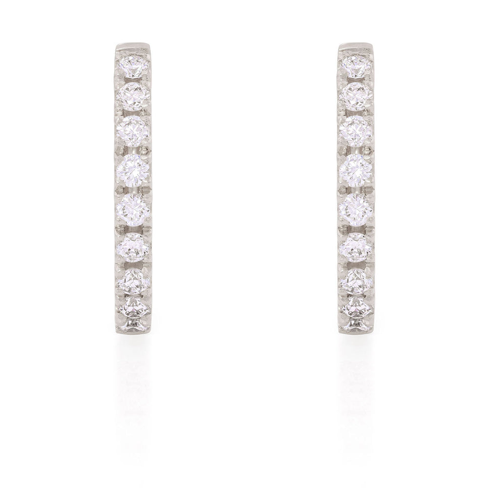 Today Classic Diamond Eternity Huggies - 14k White Gold Earrings