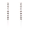 Diamond Eternity Huggies - 14k White Gold Earrings