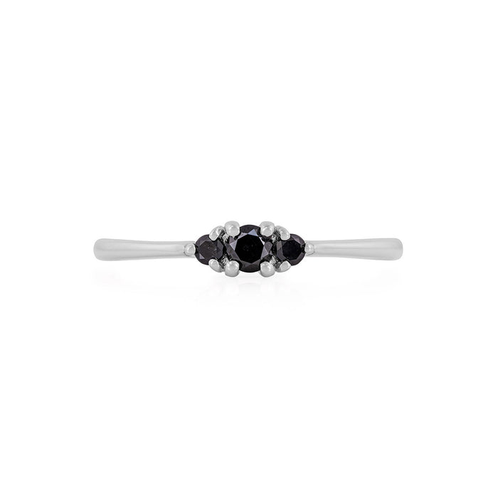 Dreamers of Dreams - 14k Polished White Gold Black Diamond Ring