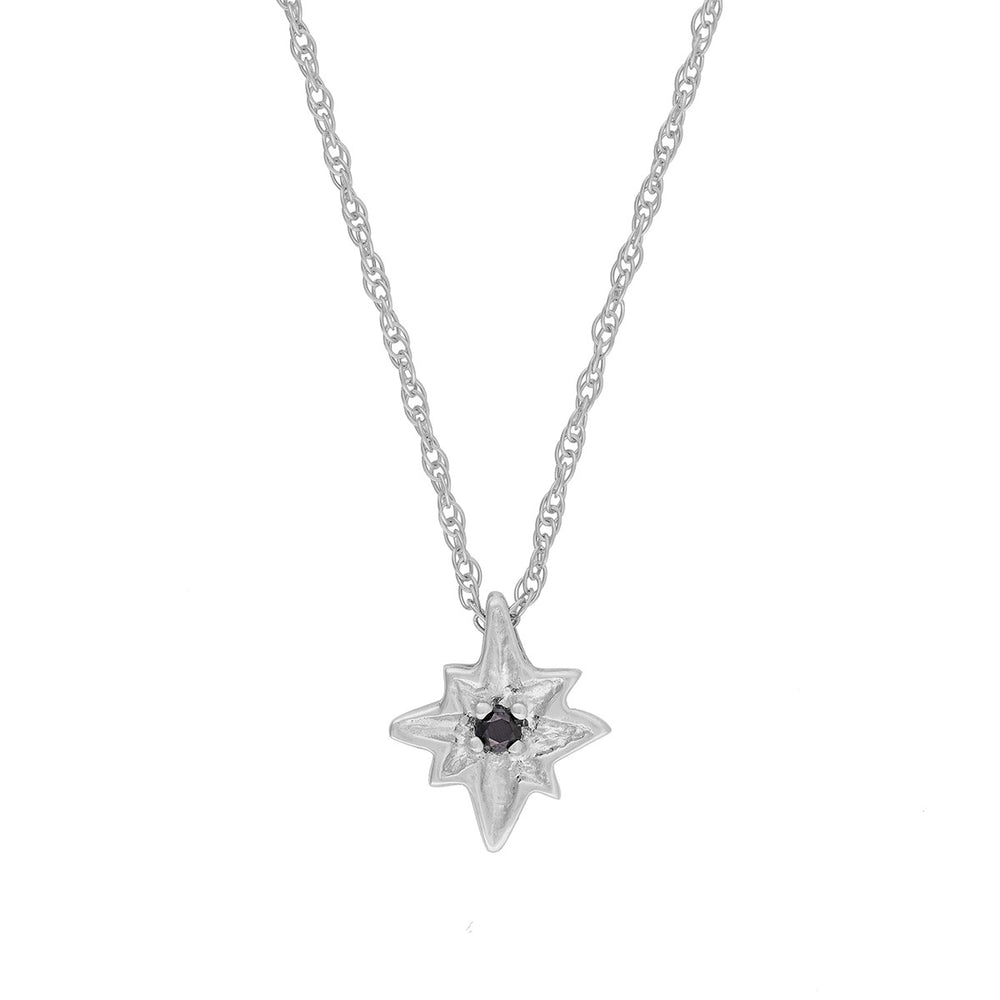 I'd Be Lost Without You - 14k White Gold Black Diamond Necklace