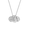 Midi Disc Necklace - 14k White Gold Initial Letter - Three Discs