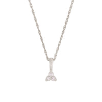 Victorian Lucky Clover Leaf - 14k White Gold Diamond Necklace