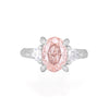 One in a Trillion 2ct Lab-Grown Pink Oval Diamond Engagement Ring - 14k White Gold Twig Band