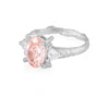 Thumbnail of One in a Trillion 2ct Lab-Grown Pink Oval Diamond Engagement Ring - 14k White Gold Twig Band