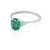 Dewlight 1ct Emerald Oval Engagement Ring - 14k White Gold Polished Band