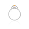 Dewlight 1ct Primrose Yellow Sapphire Oval Engagement Ring - 14k White Gold Polished Band