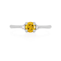 Love is All 0.5ct Primrose Yellow Sapphire Engagement Ring - 14k White Gold Polished Band