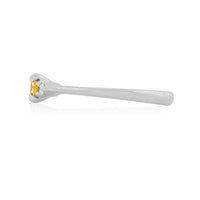 On-body shot of Love is All 0.5ct Primrose Yellow Sapphire Engagement Ring - 14k White Gold Polished Band