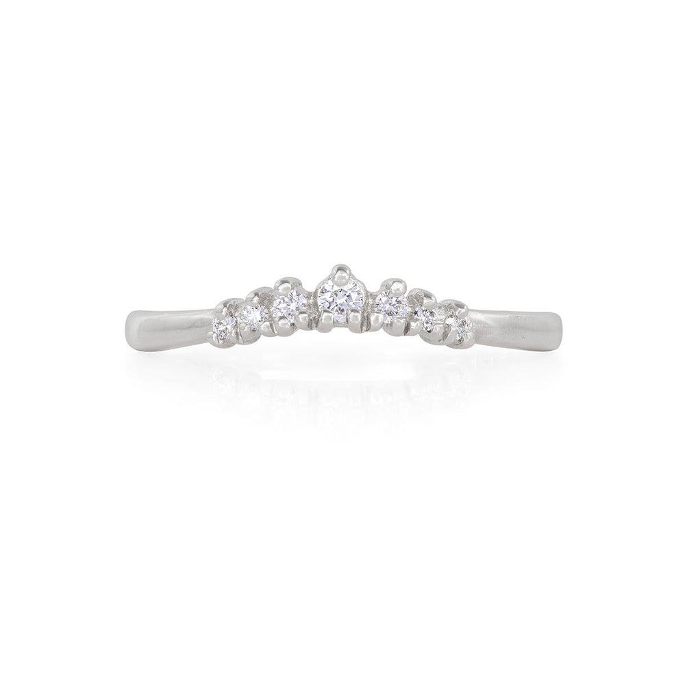 Crown of Faith - 14k Polished White Gold Diamond Ring
