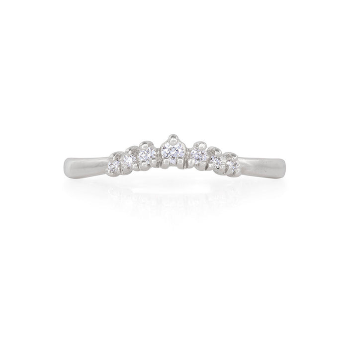Crown of Faith - 14k Polished White Gold Diamond Ring