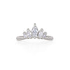 Crown of Hope - 14k Polished White Gold Marquise Diamond Ring
