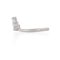 On-body shot of Crown of Hope - 14k Polished White Gold Marquise Lab-Grown Diamond Ring