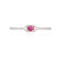 Dreamers of Dreams - 14k Polished White Gold Ruby Ring