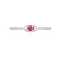 Dreamers of Dreams - 14k Polished White Gold Ruby Ring