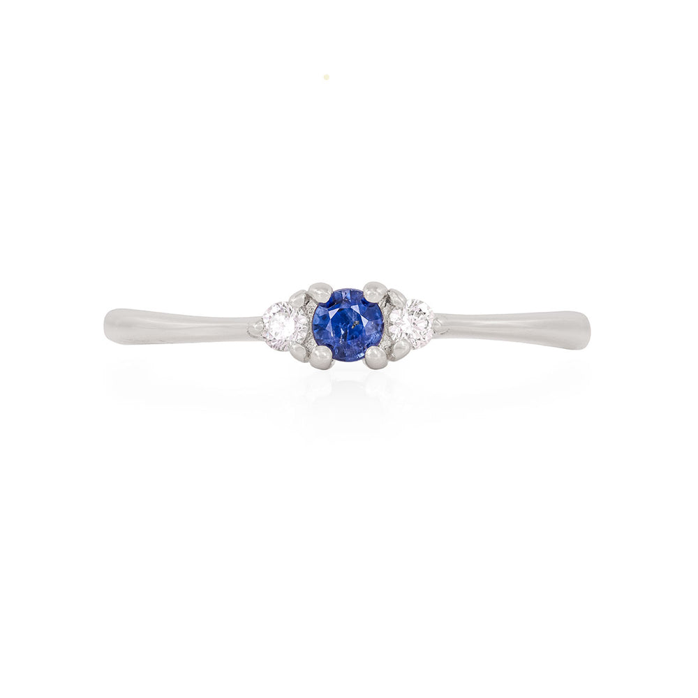 Dreamers of Dreams Blue Sapphire Ring - 14k Polished White Gold