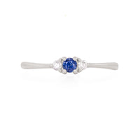Dreamers of Dreams - 14k Polished White Gold Blue Sapphire Ring