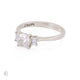 Top-down view of the Heart's Light Three Stone Diamond Engagement Ring in 14k white gold, highlighting the three-stone arrangement.