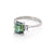 Hero Ring - 14k Polished White Gold Green Tourmaline & Diamond Ring