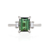 Hero Ring - 14k Polished White Gold Green Tourmaline & Diamond Ring