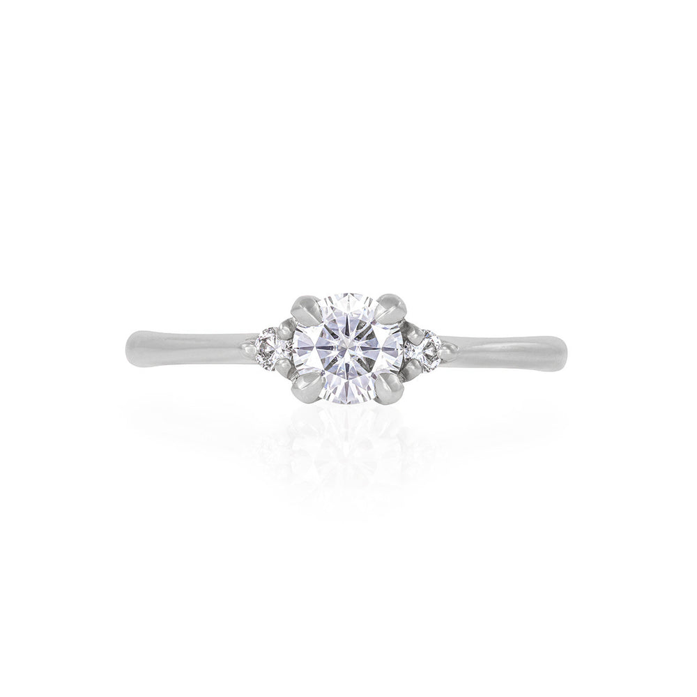 Love is All 0.5ct Diamond Engagement Ring - 14k White Gold Polished Band