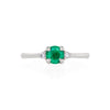 Love is All 0.5ct Emerald Engagement Ring - 14k White Gold Polished Band