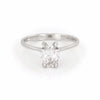 Thumbnail of Moonlight 1.5ct Lab-Grown Oval Diamond Engagement Ring - Classic Setting 14k White Gold Polished Band - Video cover