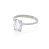 Thumbnail of Moonlight 1.5ct Lab-Grown Oval Diamond Engagement Ring - Classic Setting 14k White Gold Polished Band