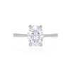 Thumbnail of Moonlight 1.5ct Lab-Grown Oval Diamond Engagement Ring - Classic Setting 14k White Gold Polished Band