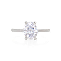 Moonlight 1.5ct Lab-Grown Oval Diamond Engagement Ring - Classic Setting 14k White Gold Polished Band